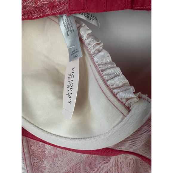 NWT Victoria’s Secret Maid Lingerie Teddy Red Mesh Lace Babydoll 34C Valentine - Picture 8 of 16